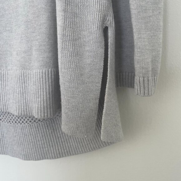 lululemon mesh crochet knit back soft sweater in grey - Picture 8 of 8